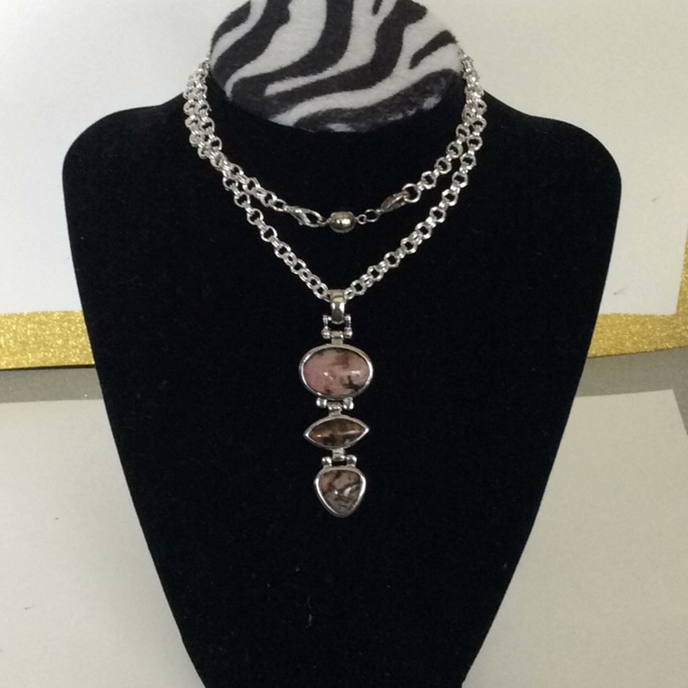 Genuine Rhodocrosite Stone Necklace